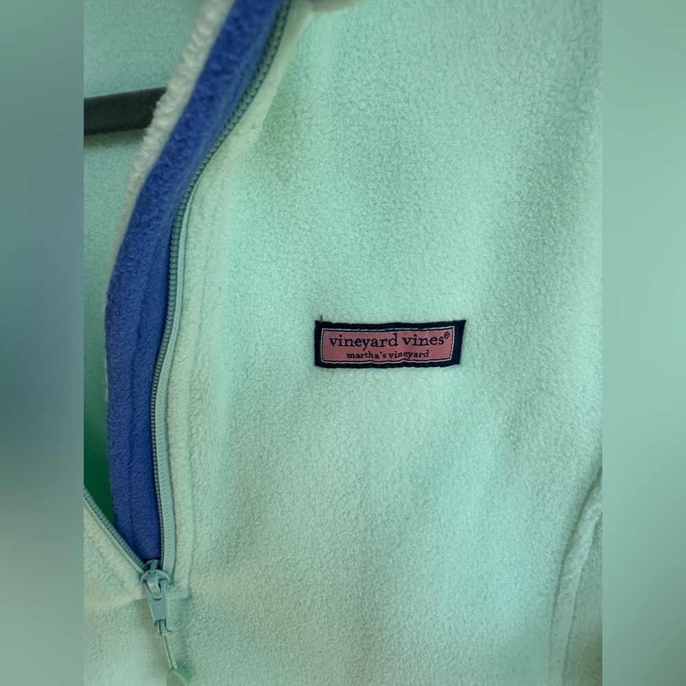 Vineyard Vines Mint Green Fleece 1/4 Zip Pullover